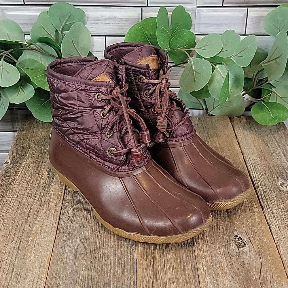 Speery Saltwater quilted nylon duck boots Size 6